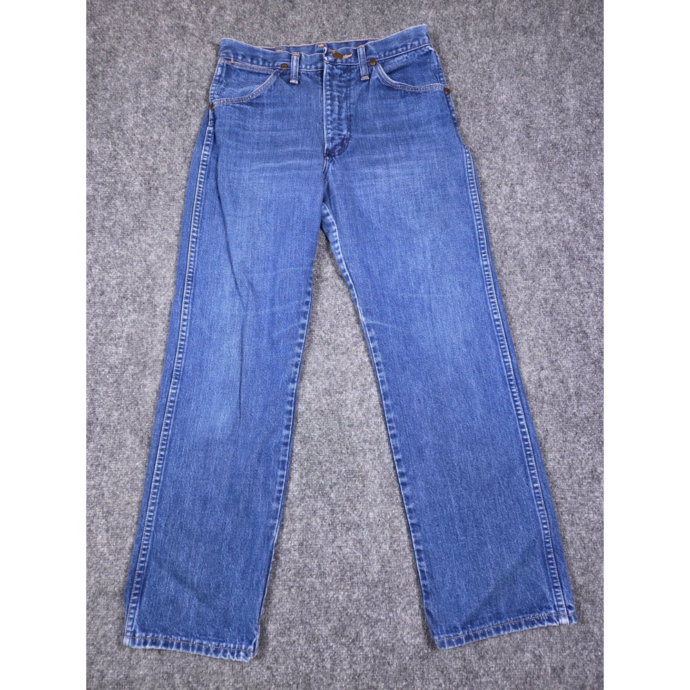 Vintage Wrangler Jeans Mens 30x27 Blue Made in USA Straight Leg Denim High Rise